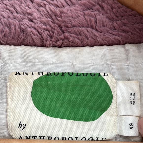 Anthropologie chevron faux fur bomber jacket - Picture 3 of 6